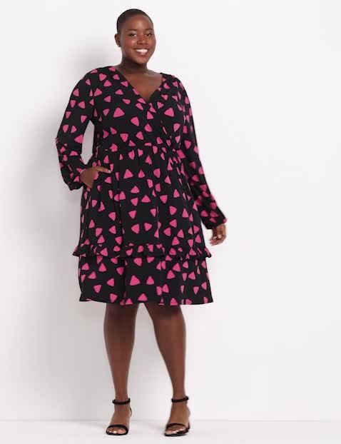 Surplice Fit & Flare Dress image number 0