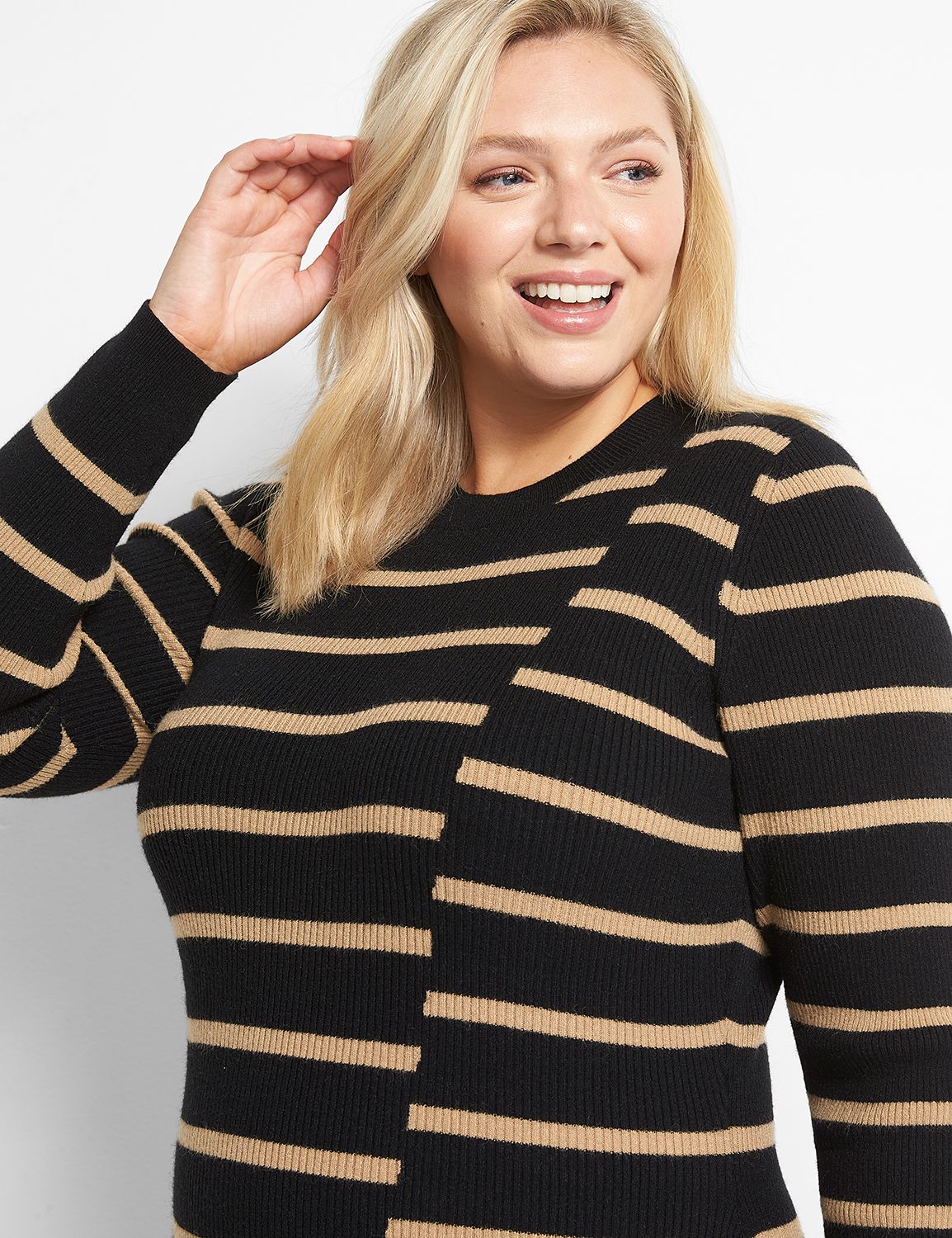 Mixed-Stripe Sweater Dress Product Image 3