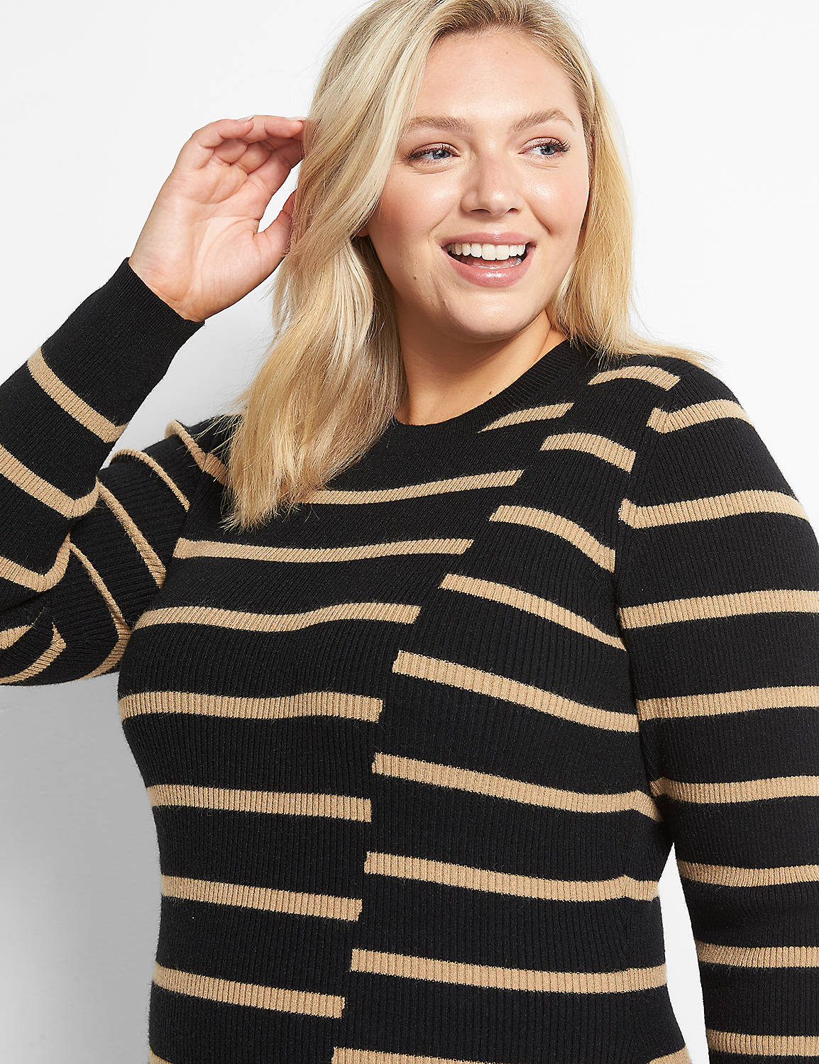 Mixed-Stripe Sweater Dress Product Image 3