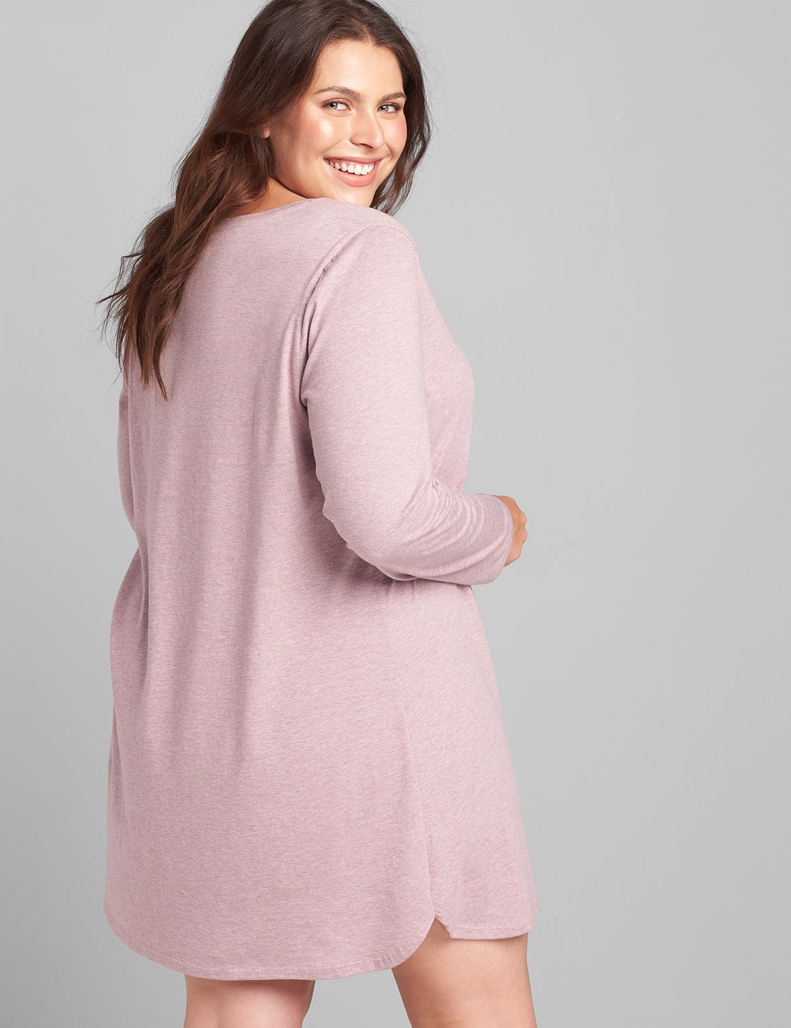 Comfy Cotton LongSleeve Sleepshirt LaneBryant