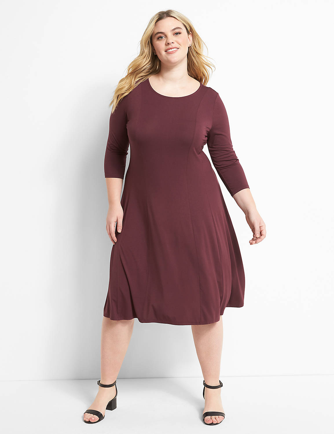 Scoop-Neck Fit & Flare Dress Product Image 1