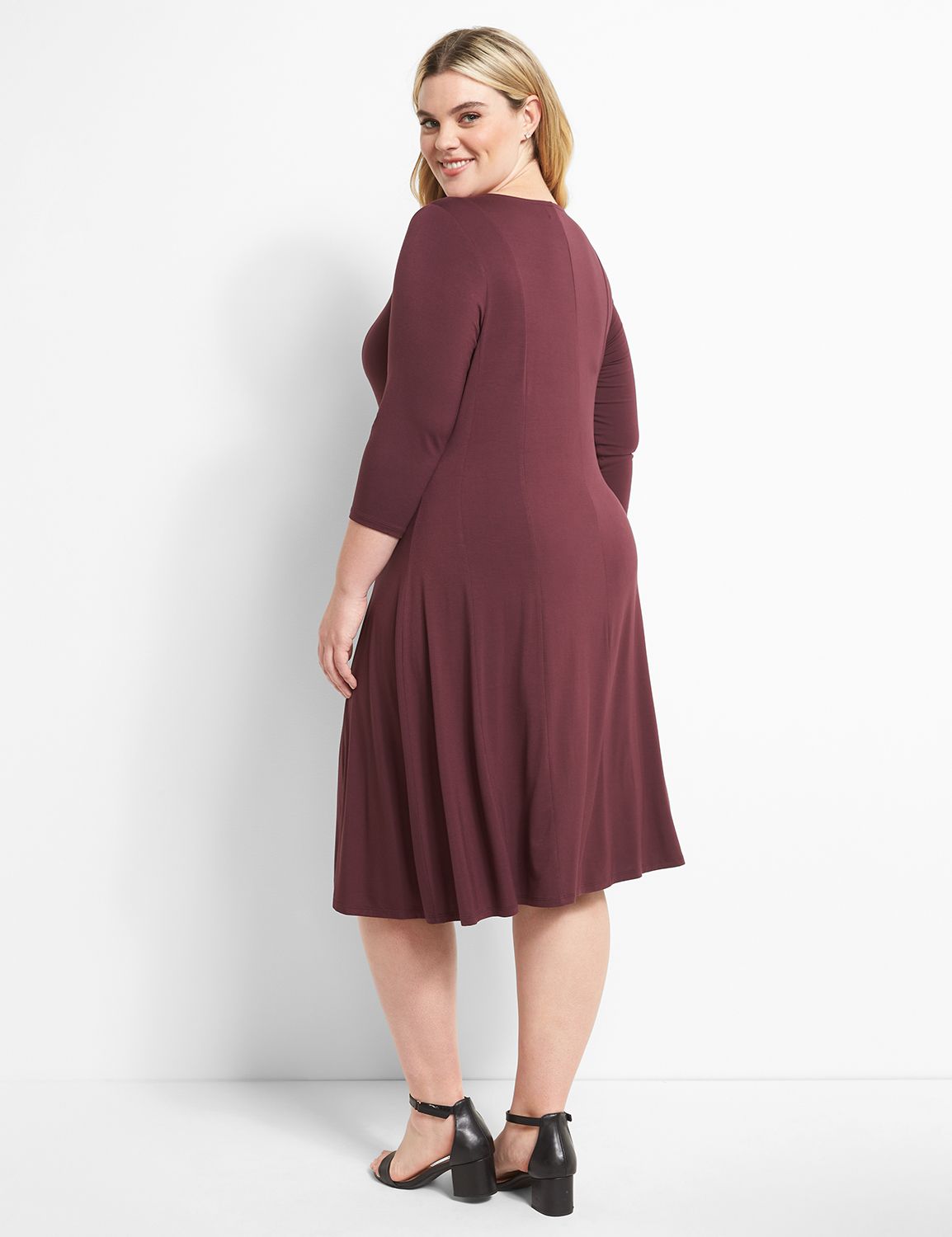 Scoop-Neck Fit & Flare Dress Product Image 2