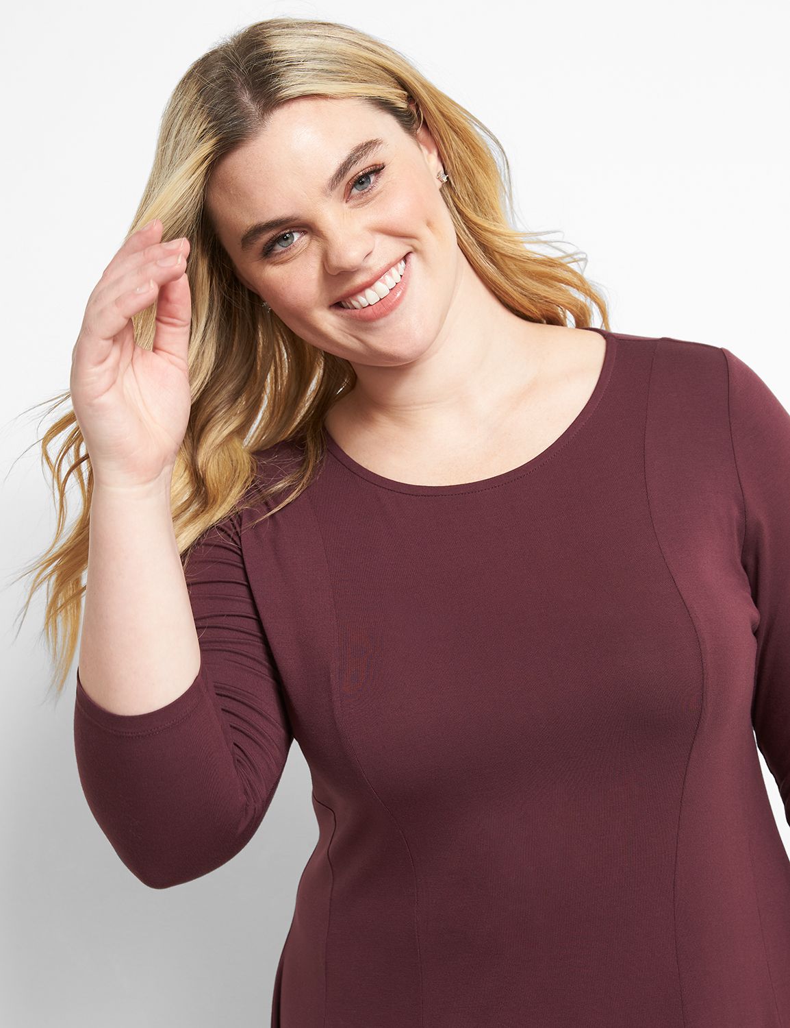 Scoop-Neck Fit & Flare Dress Product Image 3