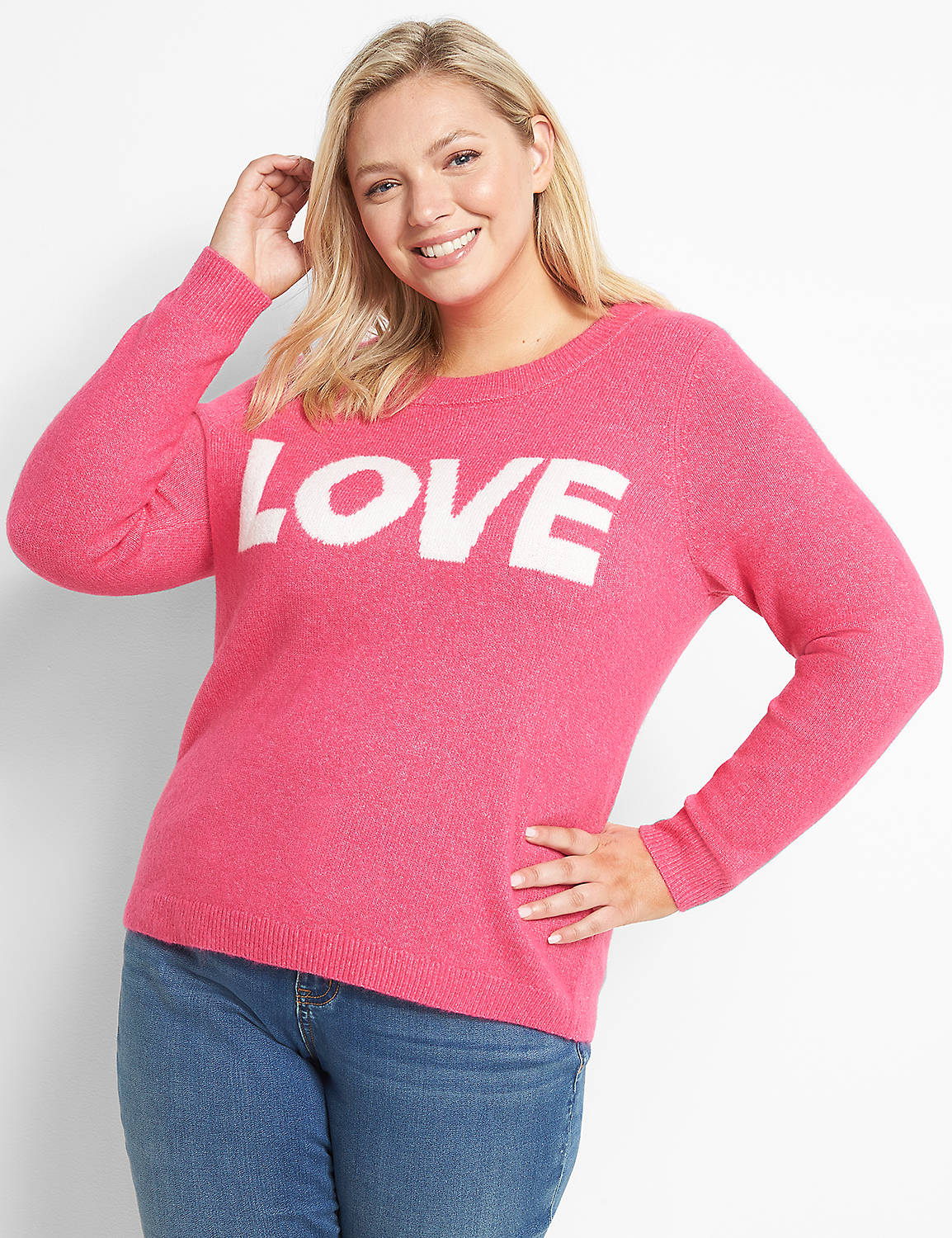 Crew-Neck Love Sweater Product Image 1