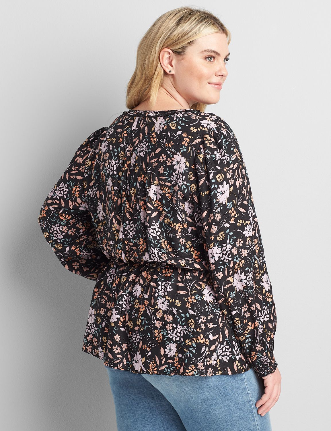 Textured Ruffle Peplum Blouse