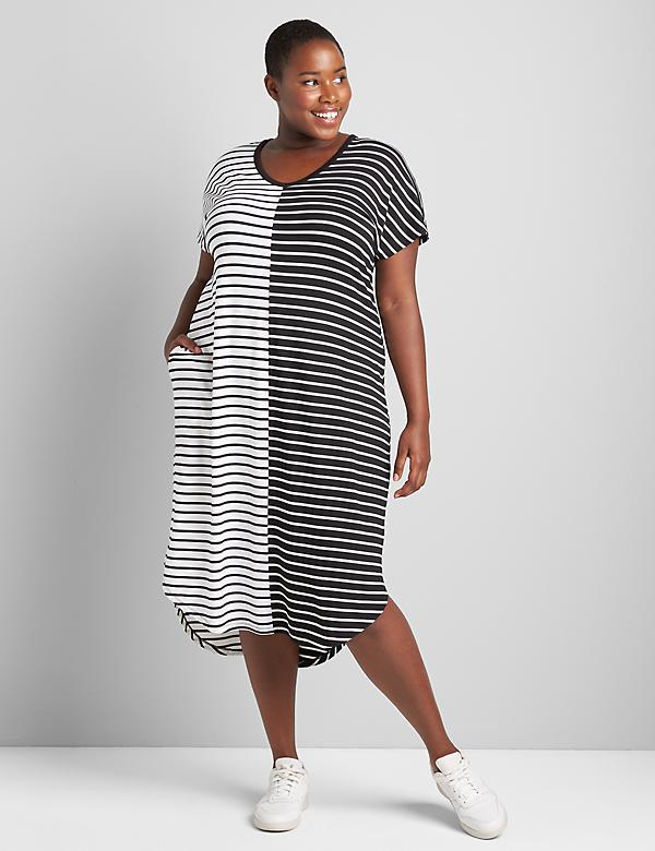LIVI Striped Midi Dress