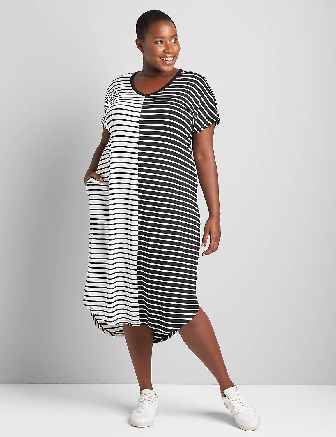 LIVI Striped Midi Dress Product Image 1