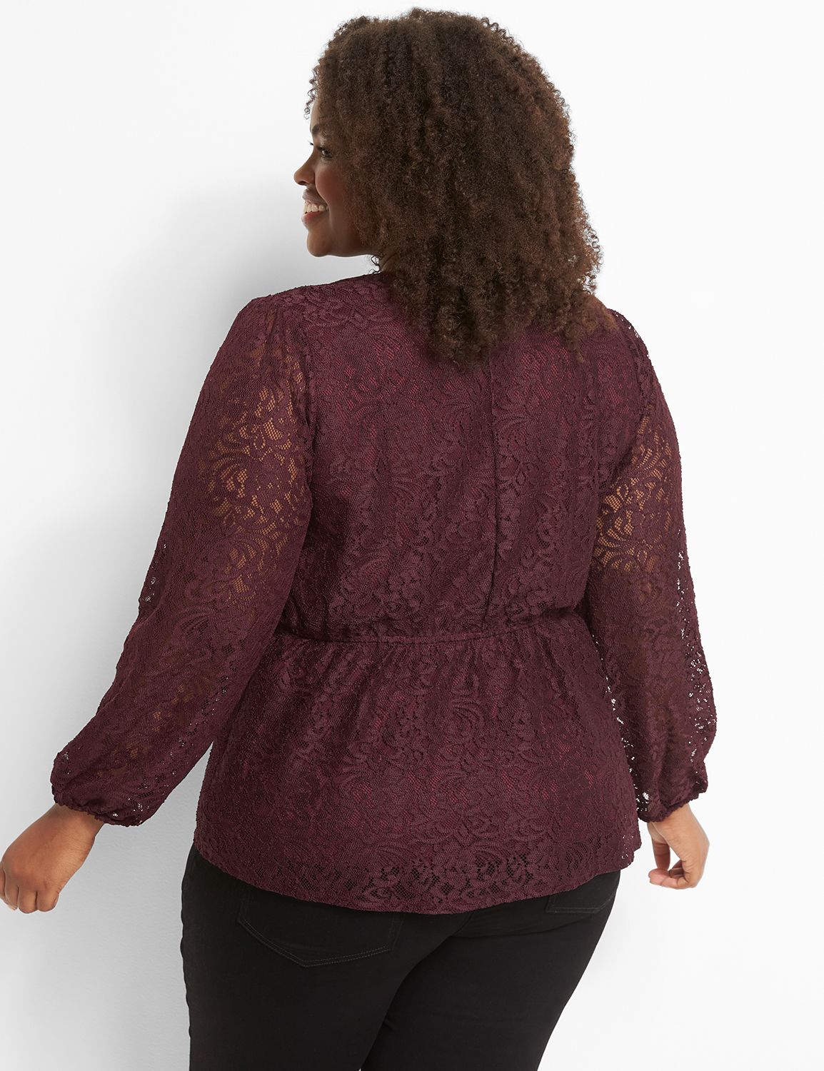 Surplice Peplum Blouse Product Image 2