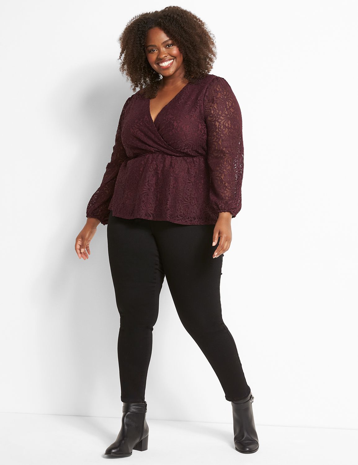 Surplice Peplum Blouse Product Image 3
