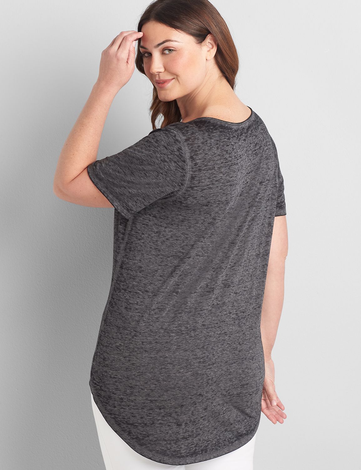 Short Sleeve Notch Neck Graphic: I'm Not Getting Ready Today 1122190:BTC30 Medium Heather Gray:10/12 Product Image 2