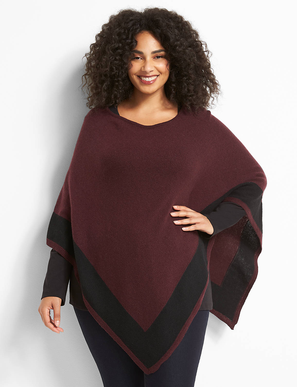 Colorblock Poncho Product Image 1