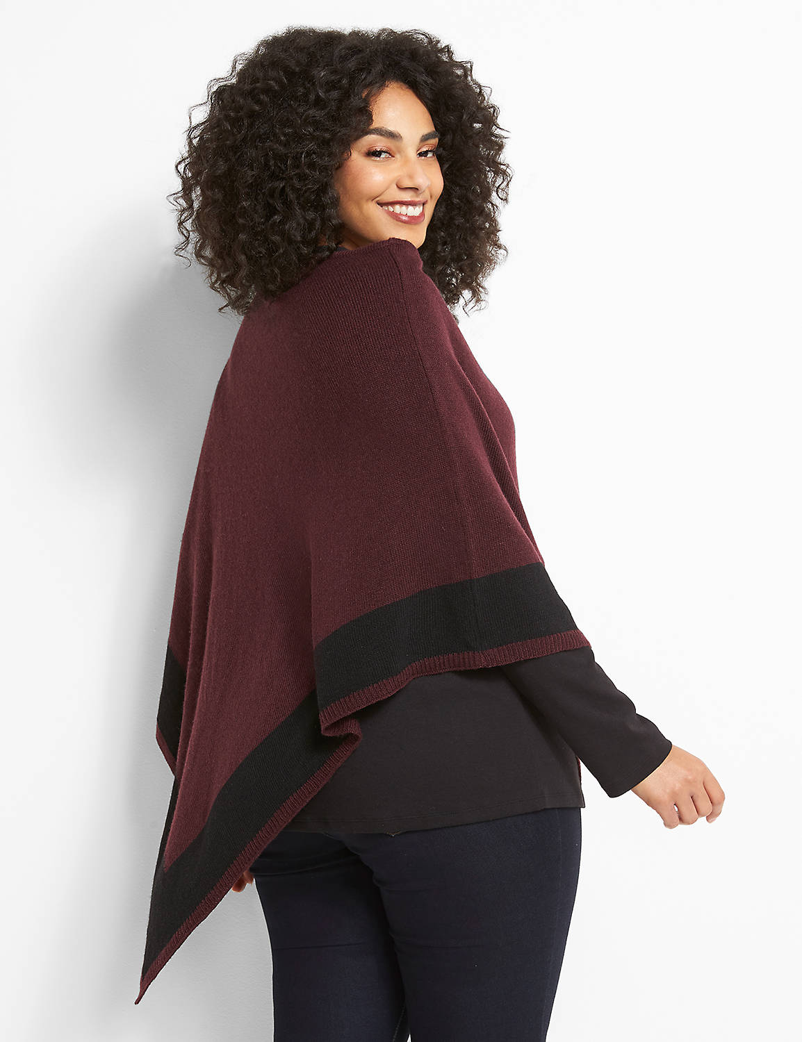 Colorblock Poncho Product Image 2
