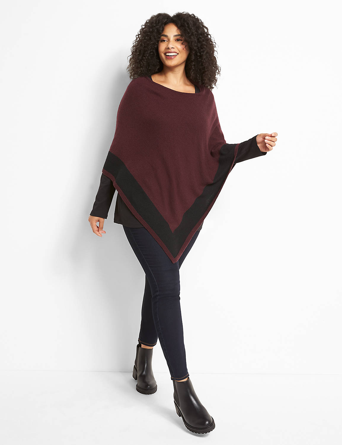 Colorblock Poncho Product Image 3