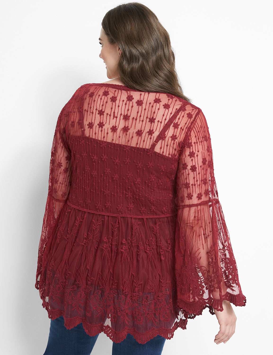 Embroidered Sheer Babydoll Top Product Image 2