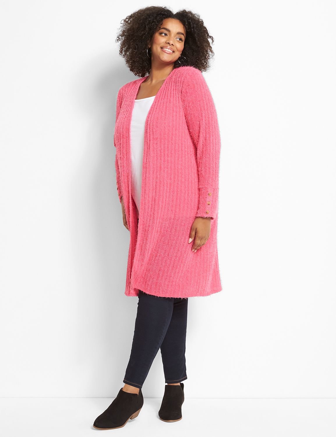 Pink 2025 eyelash cardigan