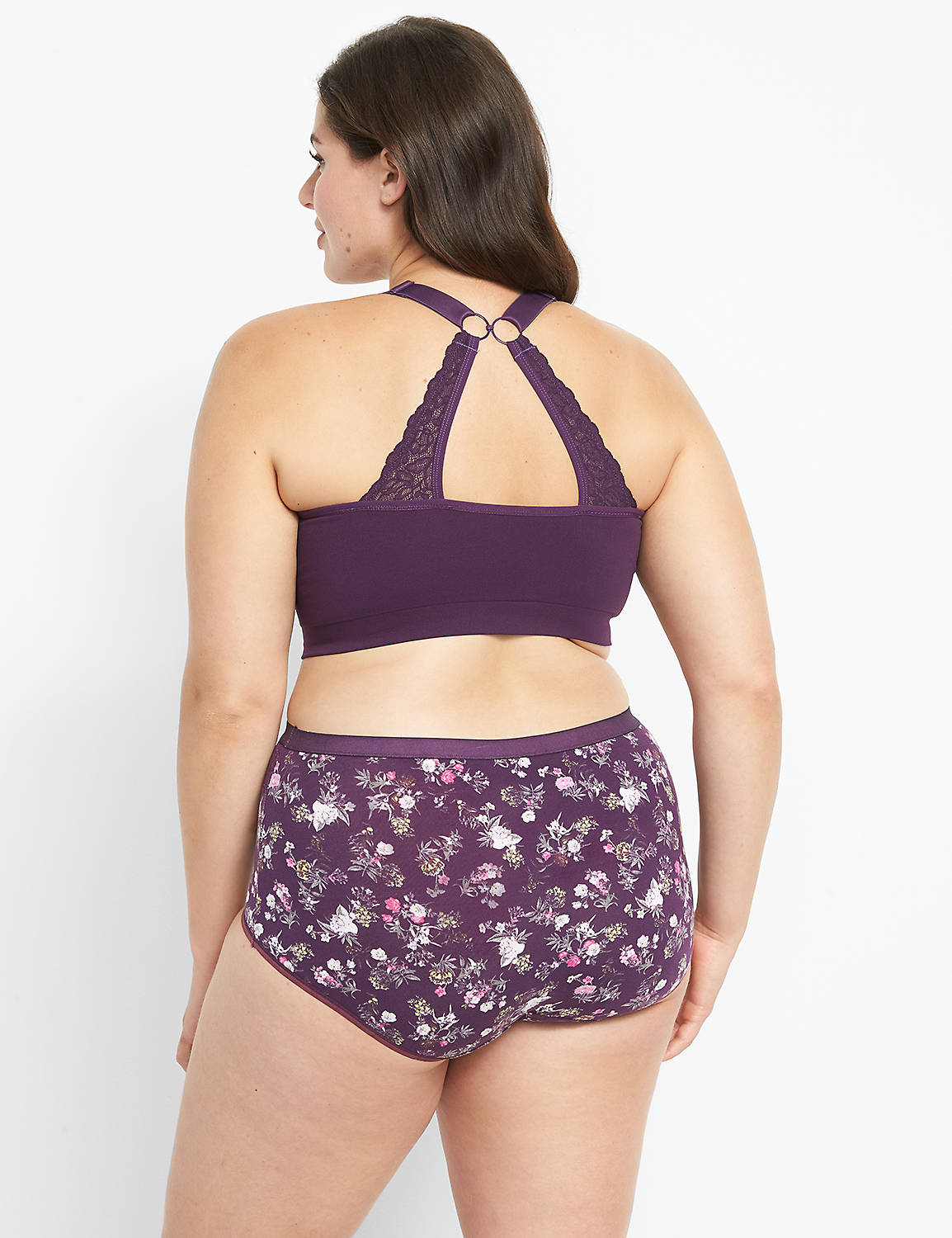 Seamless Lace back J-Hook Bralette  New stretch lace 1122920 S:PANTONE Purple Pennant:0/2 Product Image 2