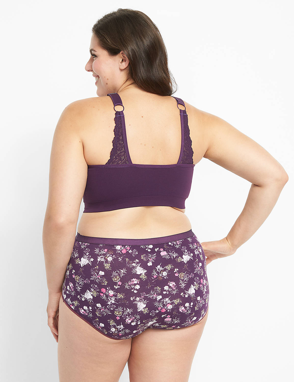 Seamless Lace back J-Hook Bralette  New stretch lace 1122920 S:PANTONE Purple Pennant:0/2 Product Image 5