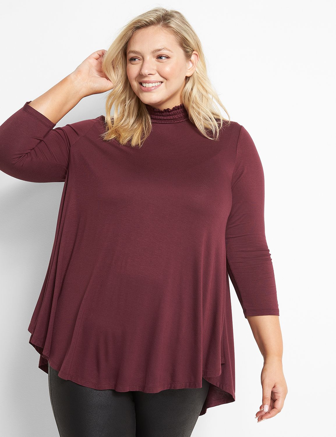 Mock-Neck Max Swing Tunic