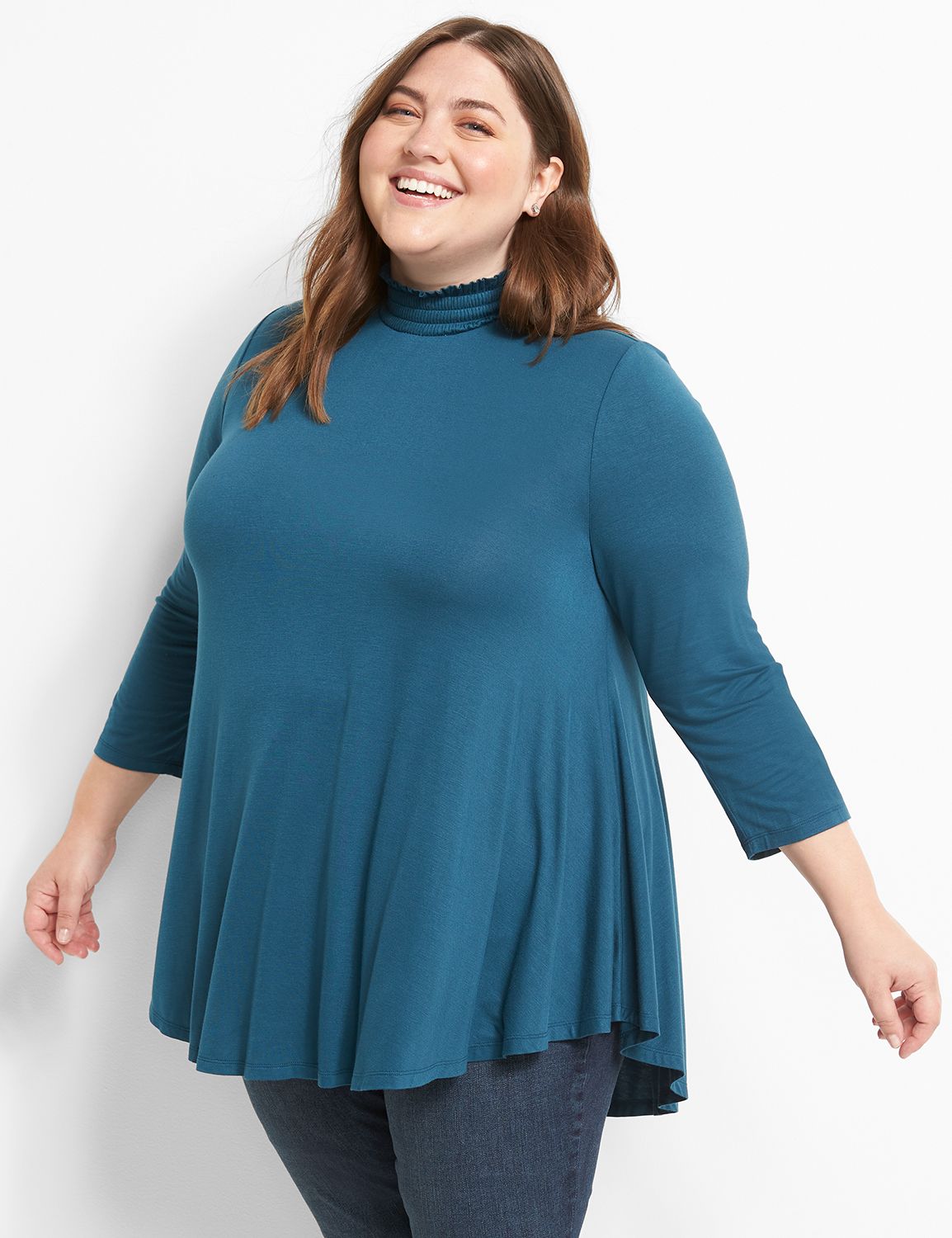 Mock-Neck Max Swing Tunic