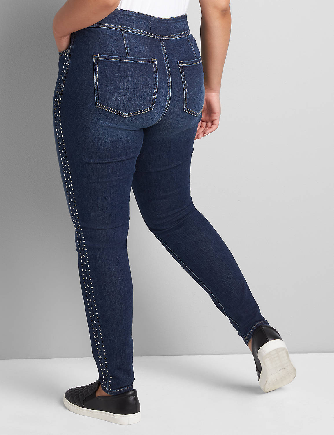 High-Rise 3-Button Jegging - Dark Wash Product Image 2