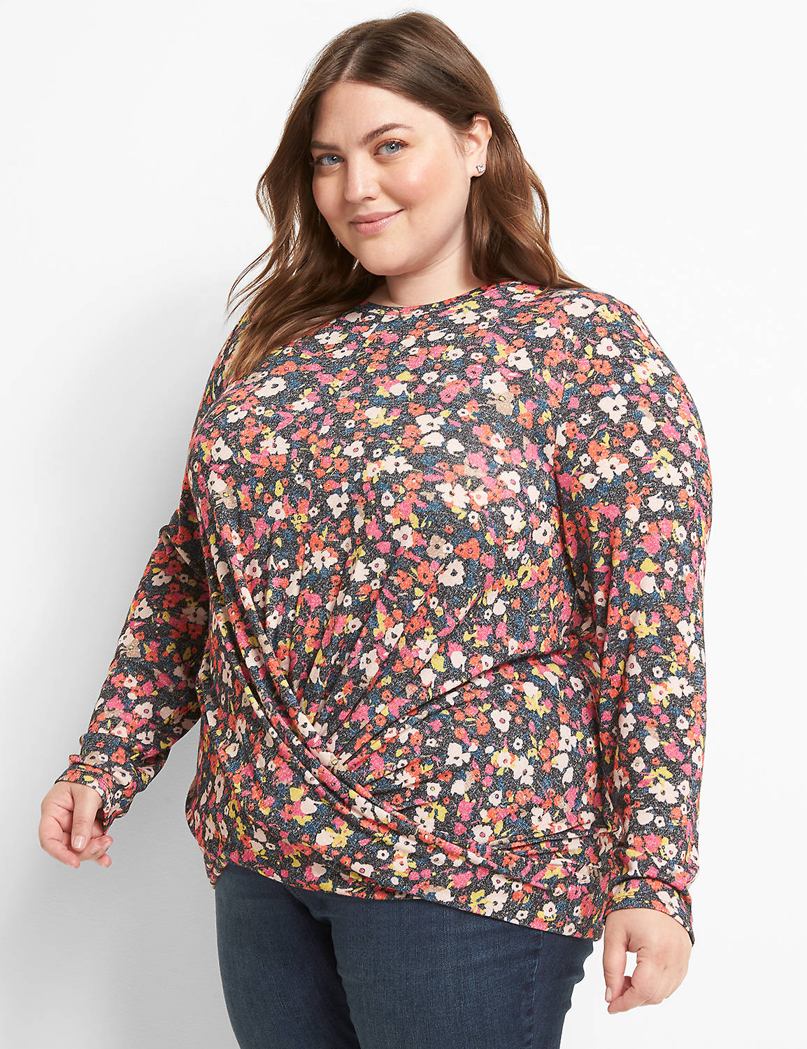 Long Sleeve Crew Neck Illusion Top 1123128 copy of 1122516:LBF21117ConfettiFlowers_CW2:14/16 Product Image 1