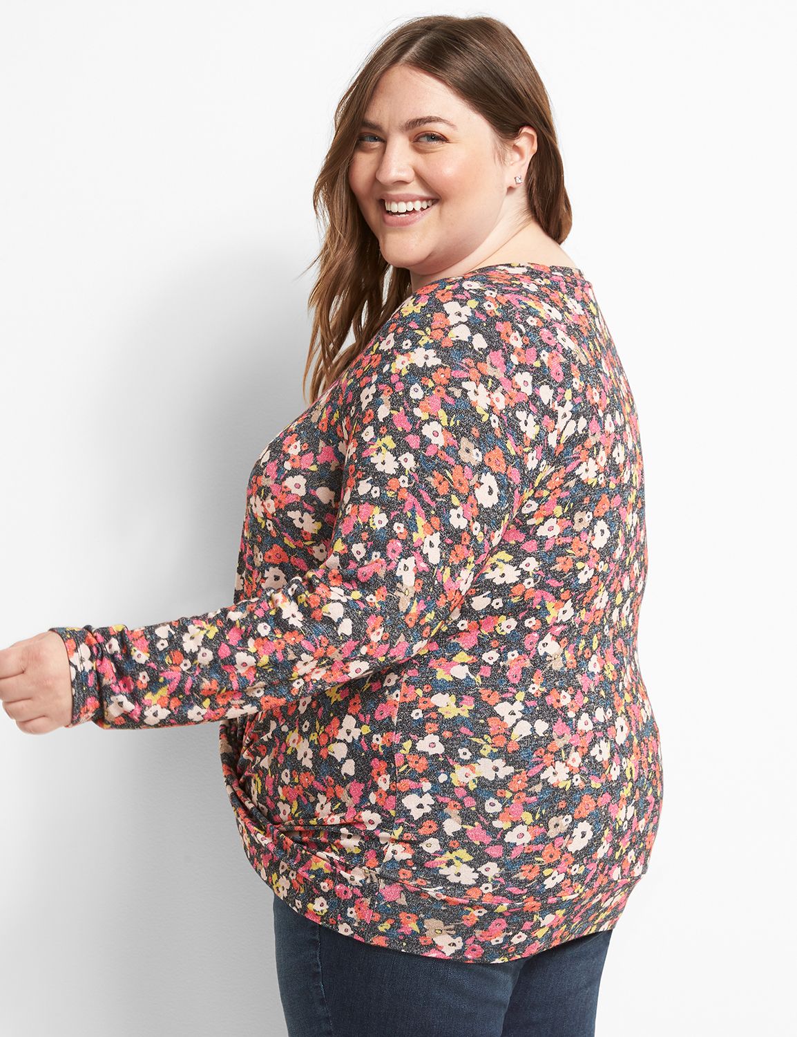 Long Sleeve Crew Neck Illusion Top 1123128 copy of 1122516:LBF21117ConfettiFlowers_CW2:14/16 Product Image 2