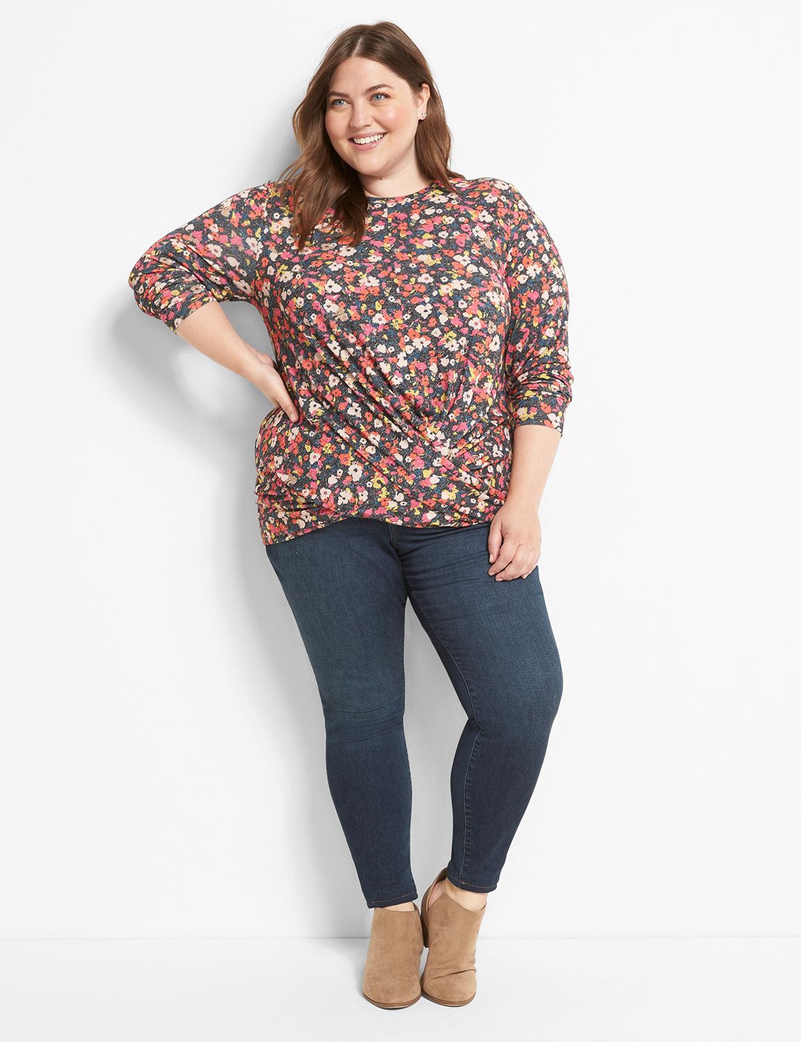 Long Sleeve Crew Neck Illusion Top 1123128 copy of 1122516:LBF21117ConfettiFlowers_CW2:14/16 Product Image 3