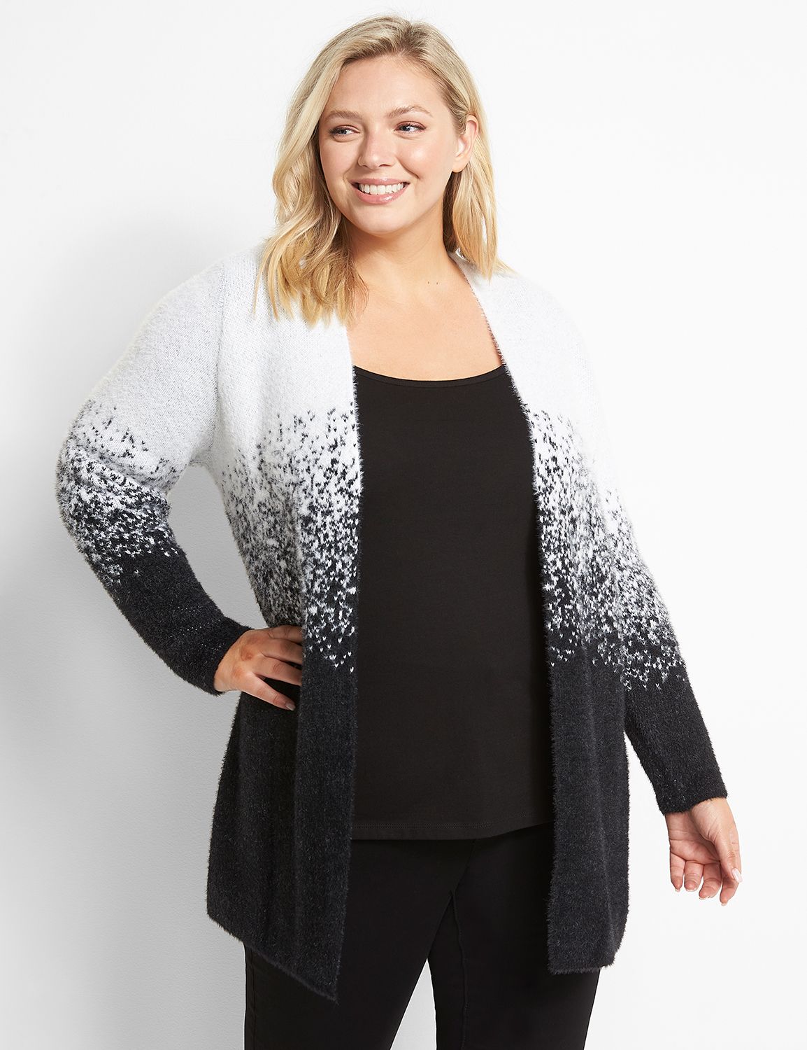 Long Sleeve Jacquard Open Front Cardigan 1123078:AS SAMPLE:10/12 Product Image 1
