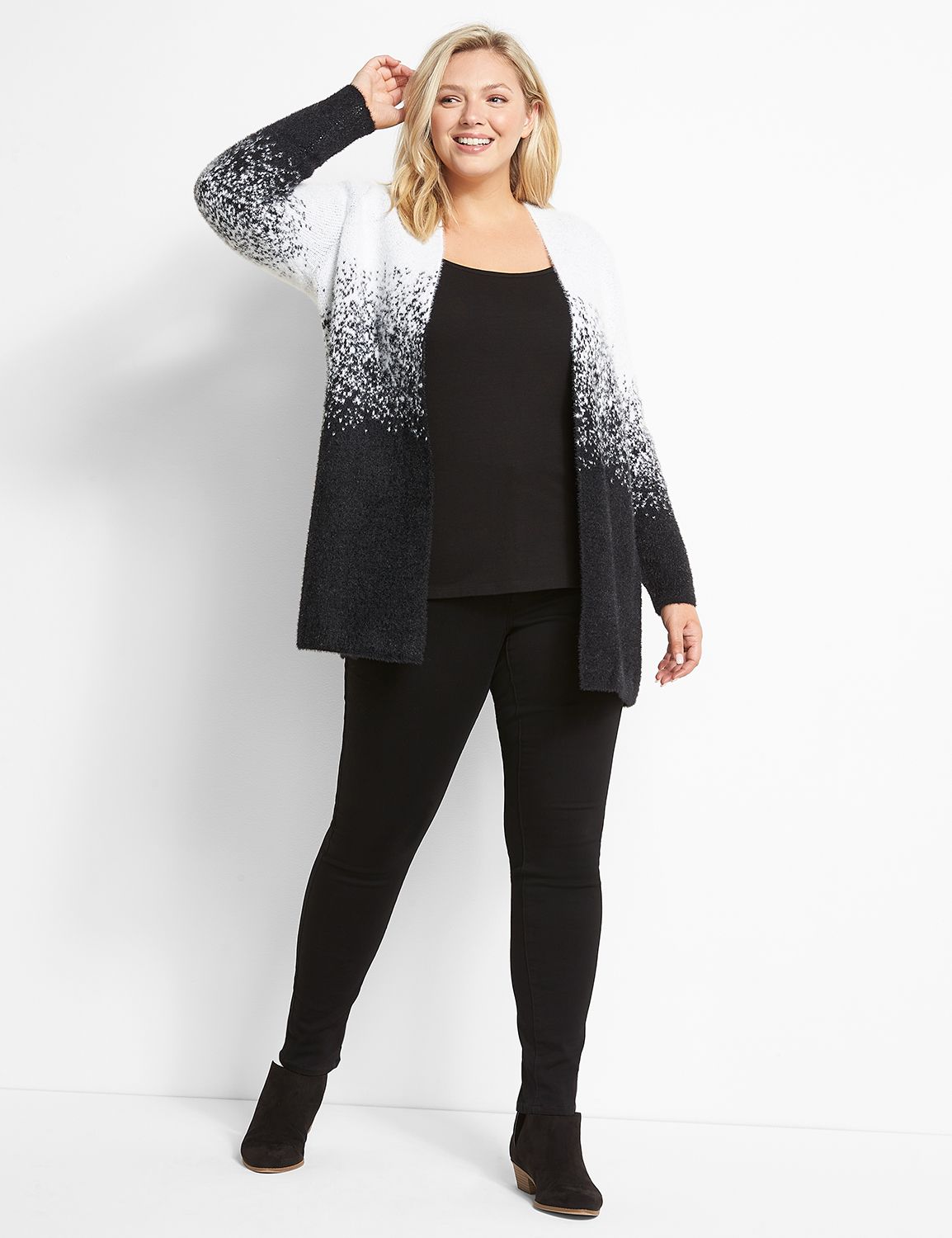 Long Sleeve Jacquard Open Front Cardigan 1123078:AS SAMPLE:10/12 Product Image 3