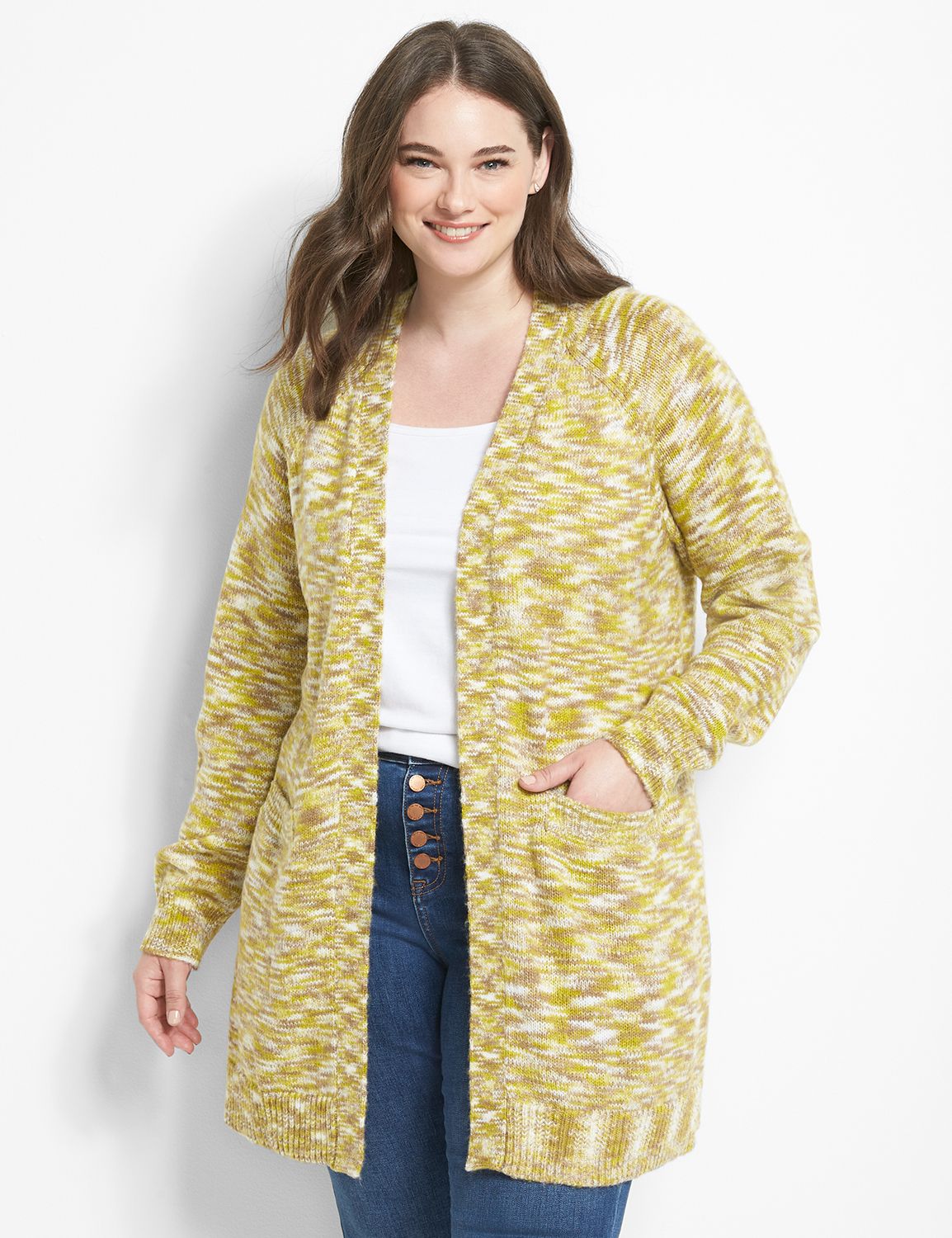 Open-Front Spacedye Cardigan Product Image 1