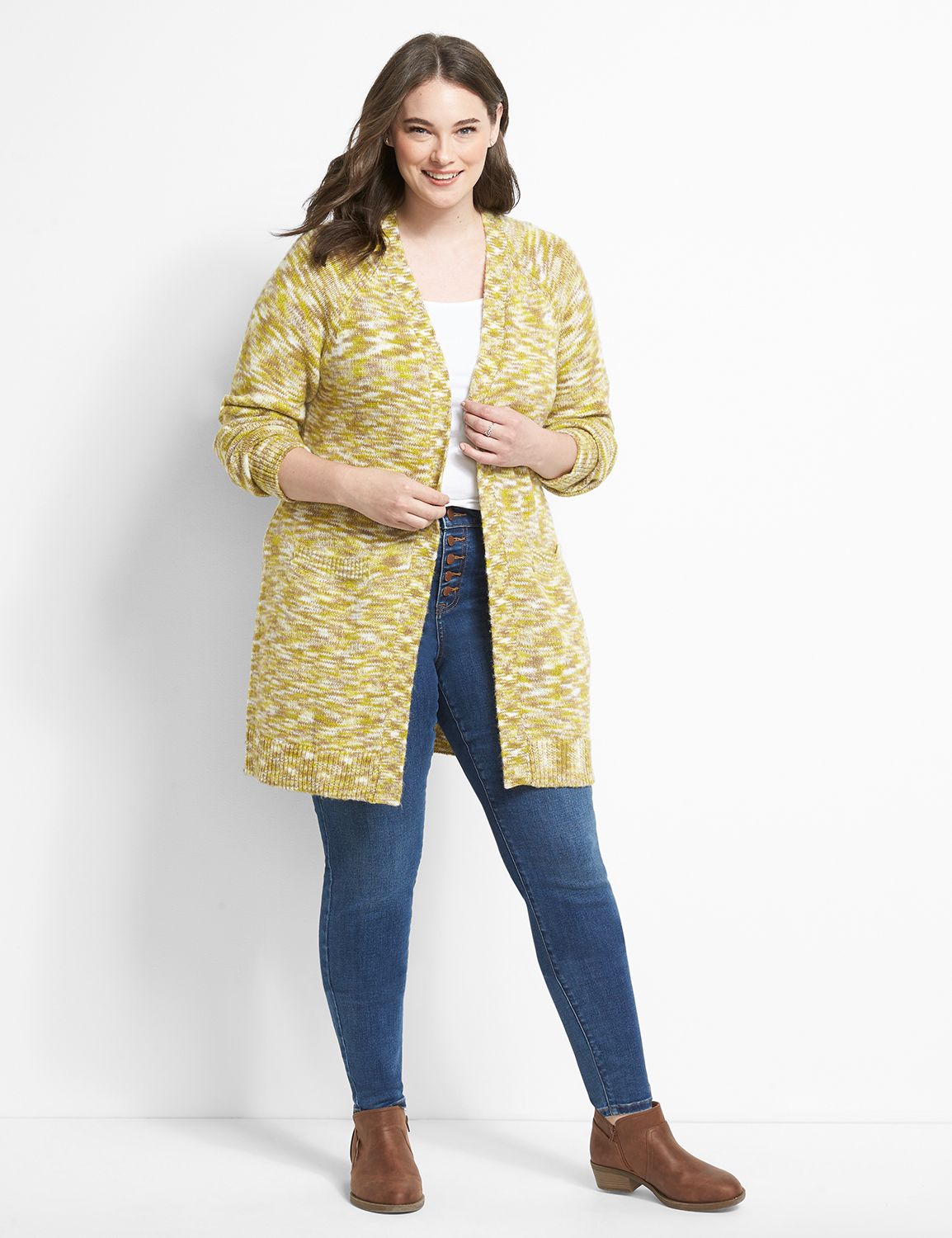 Open-Front Spacedye Cardigan Product Image 3