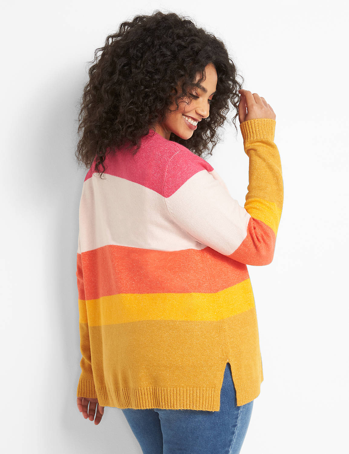 Open-Front Blocked-Stripe Cardigan Product Image 2