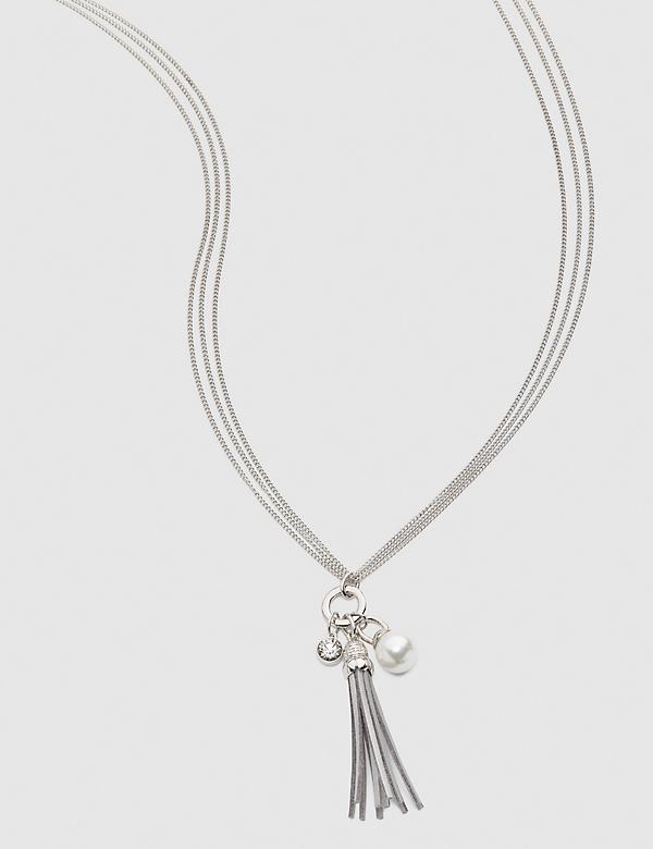 Tassel Pearl Cluster Necklace