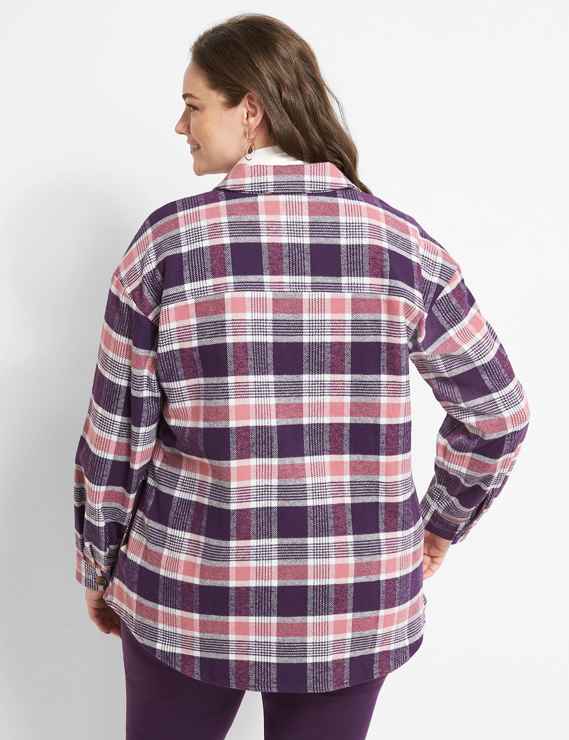 Black Plaid Button Front Pocketed Long Shacket