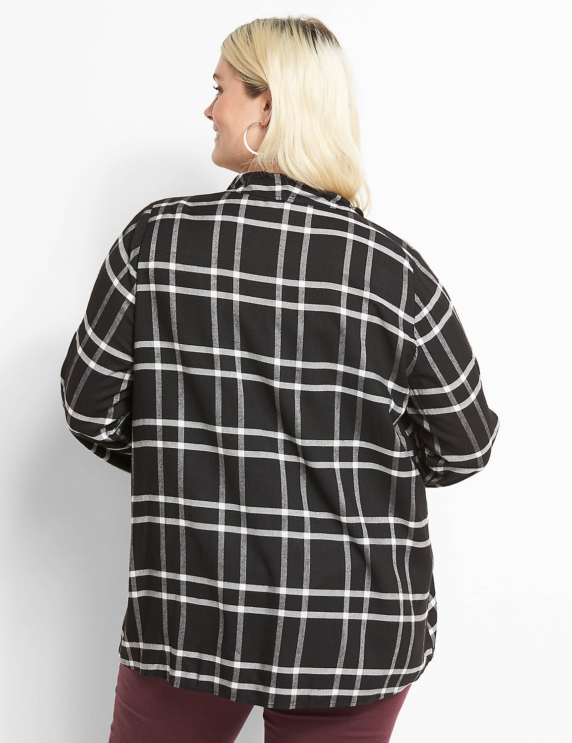 Roll-Tab Plaid Overpiece Product Image 2