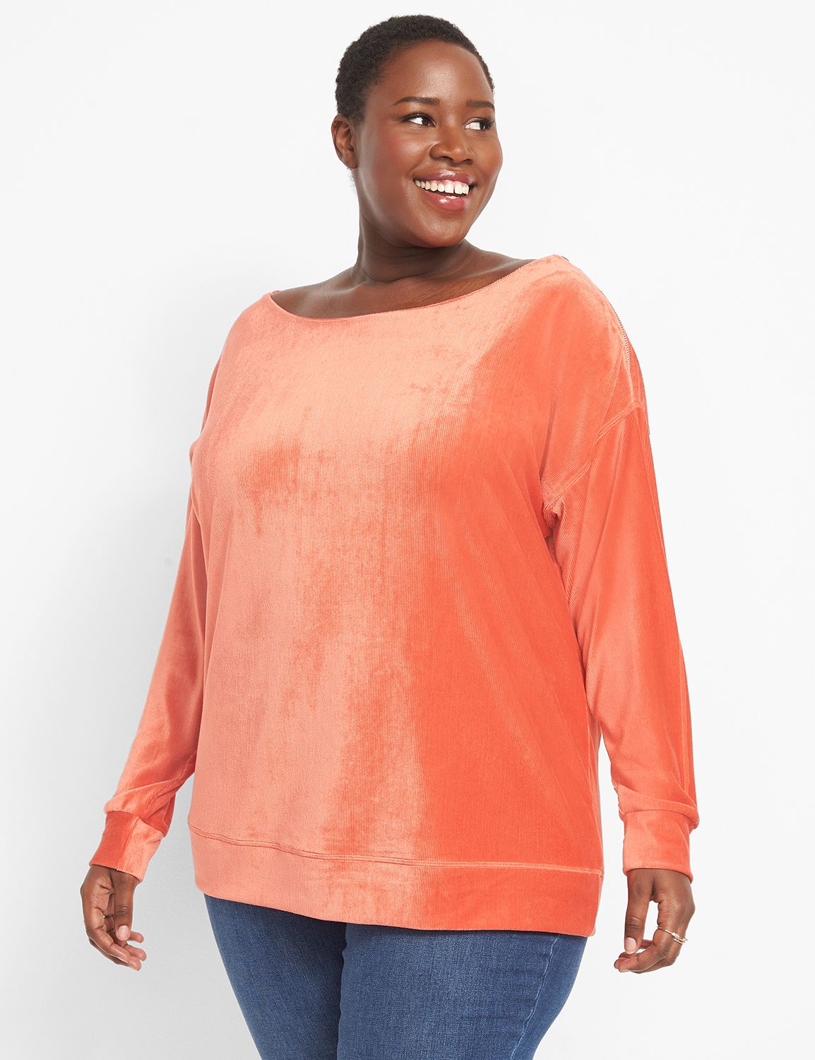 Boatneck Top With Zipper