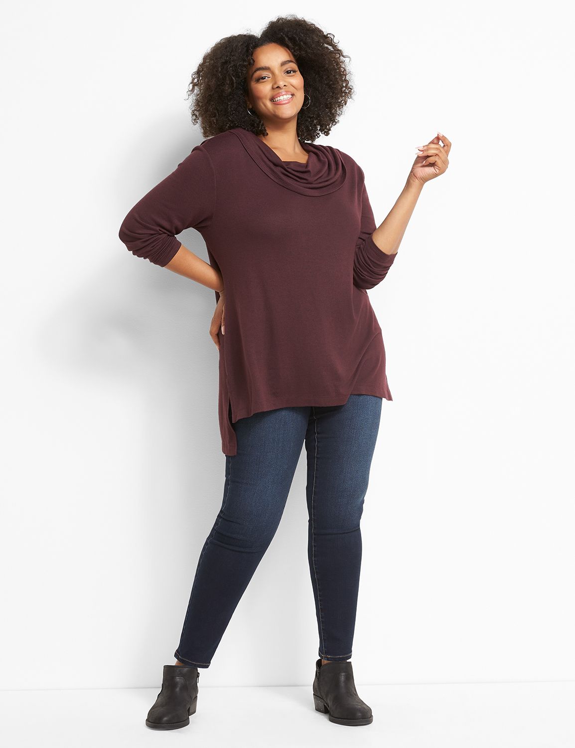 Cowl-Neck Hacci Top Product Image 3
