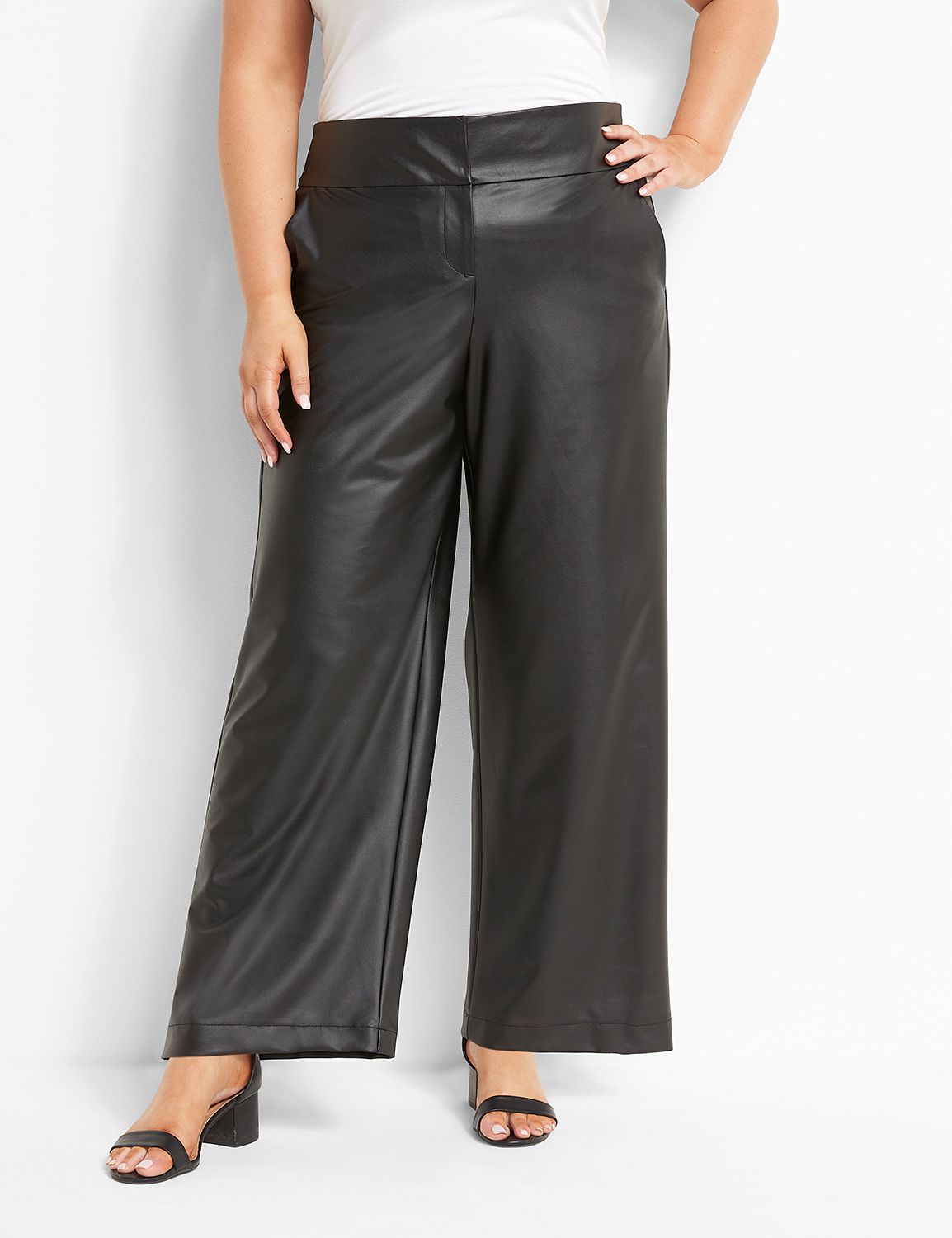 Audrey Faux Leather Wide Leg Pants – sageandsalvage