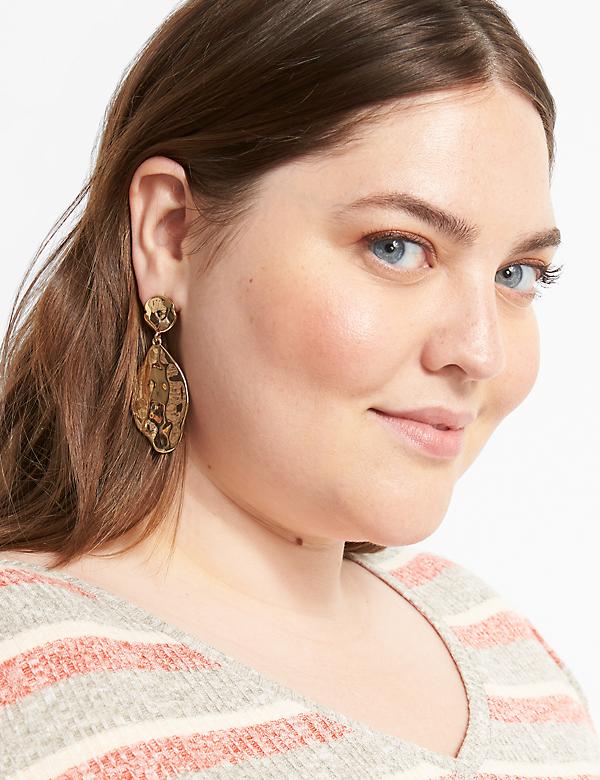Hammered Drop Statement Earrings