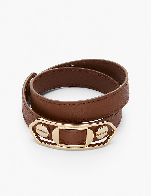 Faux-Leather Wrap Bracelet