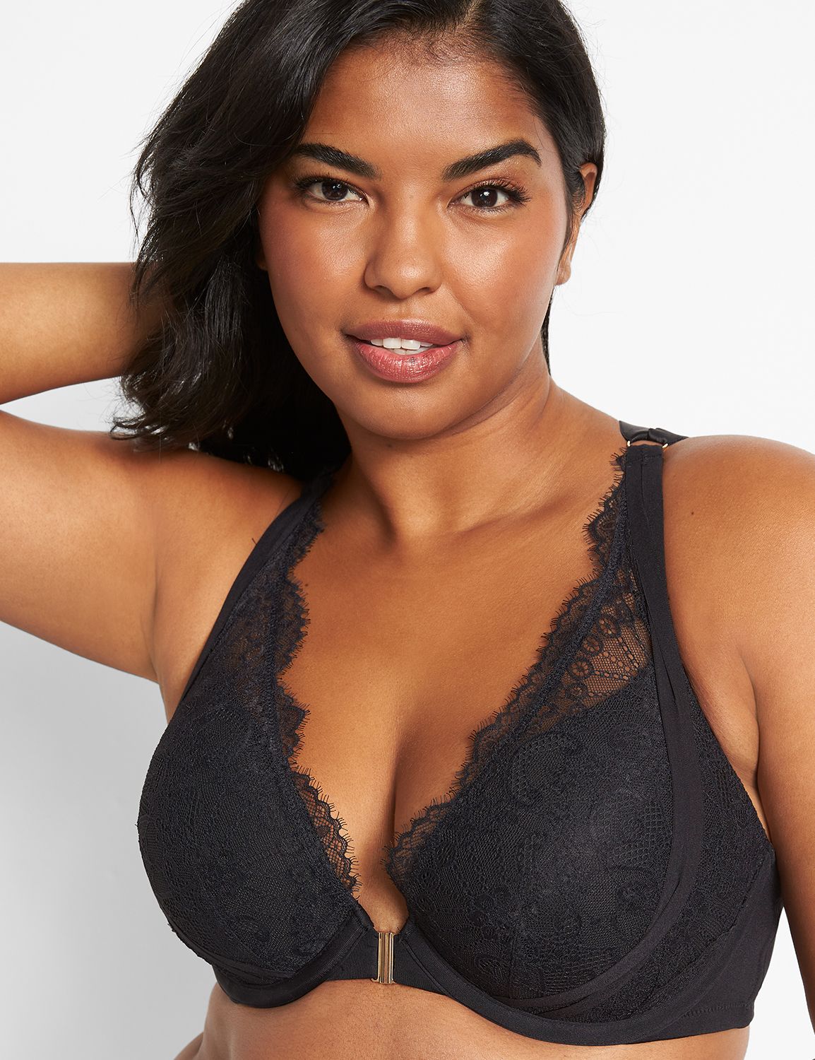 High Apex FrontClose Boost Plunge Bra With Lace LaneBryant