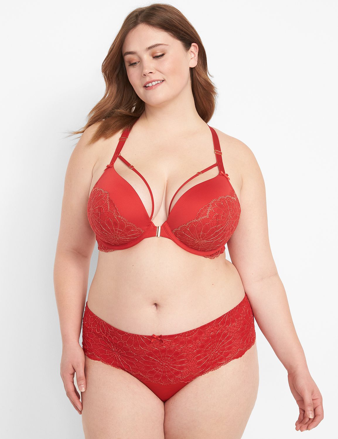 Metallic Lace Boost Plunge 1122147 Product Image 1