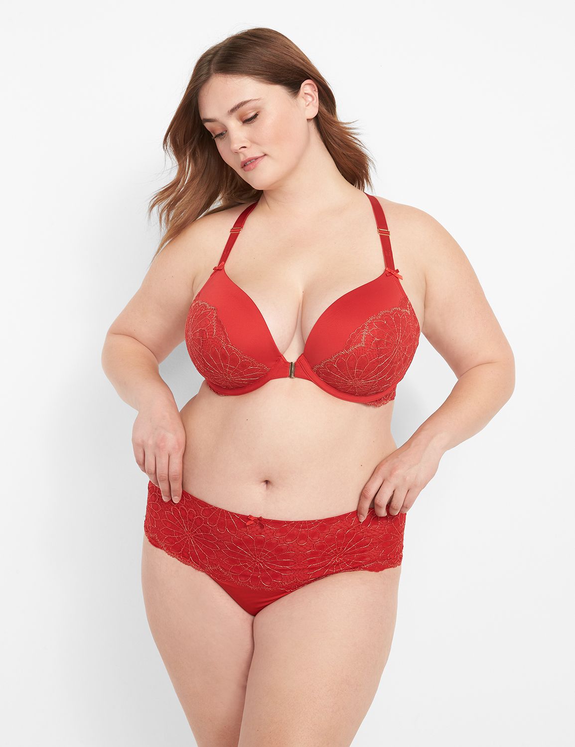 Metallic Lace Boost Plunge 1122147 Product Image 5