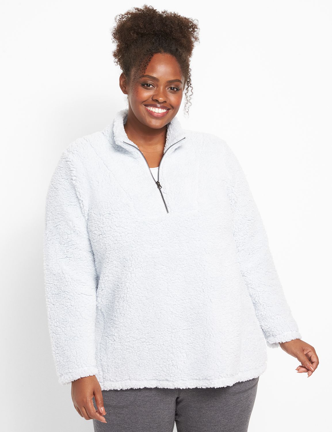 Half zip sherpa pullover best sale