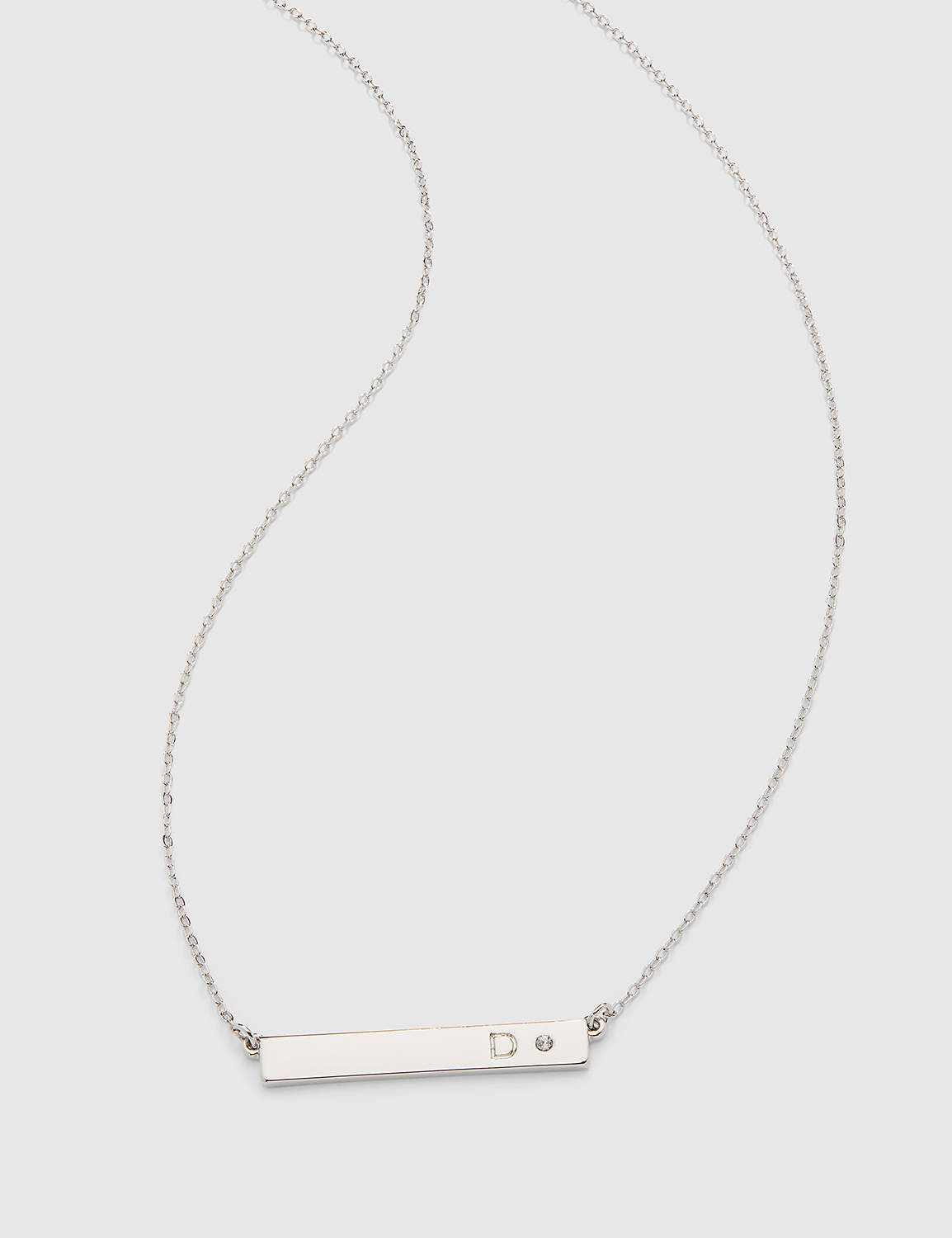 INITAL BAR NECKLACE M:Silver:ONESZ Product Image 1
