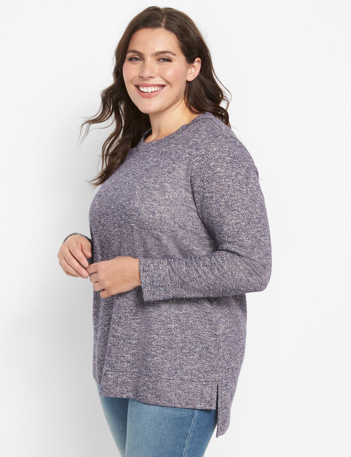 Long Sleeve Crew Neck Sweatshirt In Rainbow Sparkle French Terry 1123599:Multi:22/24 Product Image 1