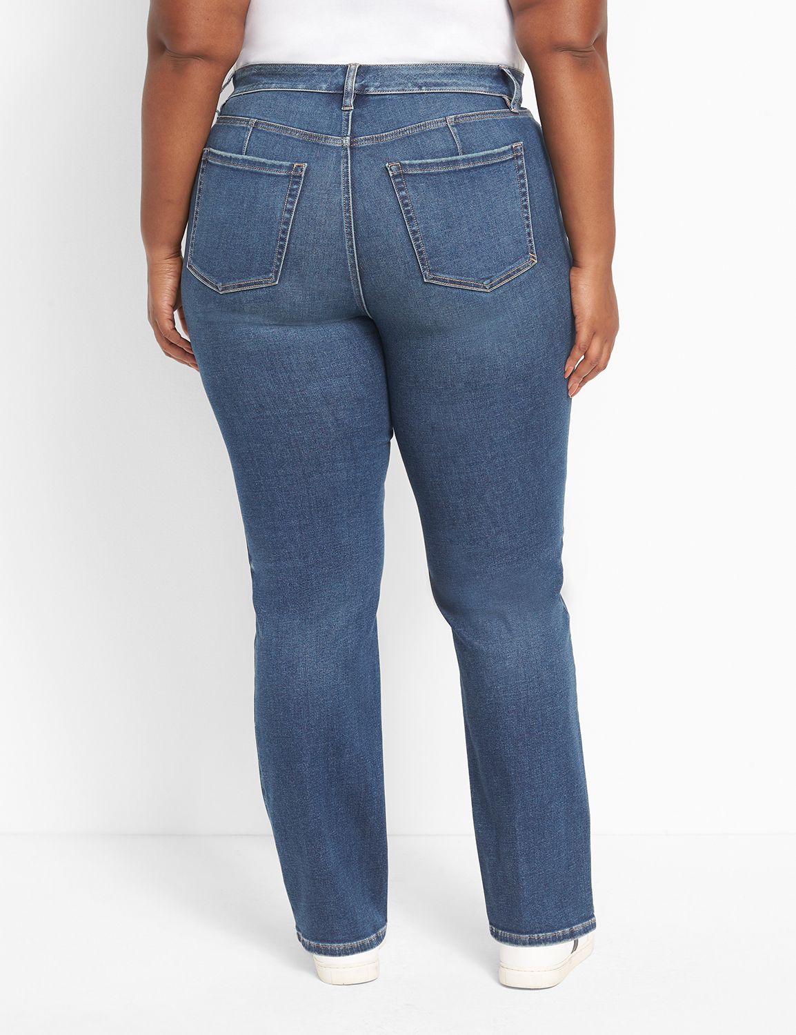HIGH RISE INFINITE STRETCH STRAIGHT - CHARLOTTE WASH 1123581:Medium Denim:10/12 Product Image 2