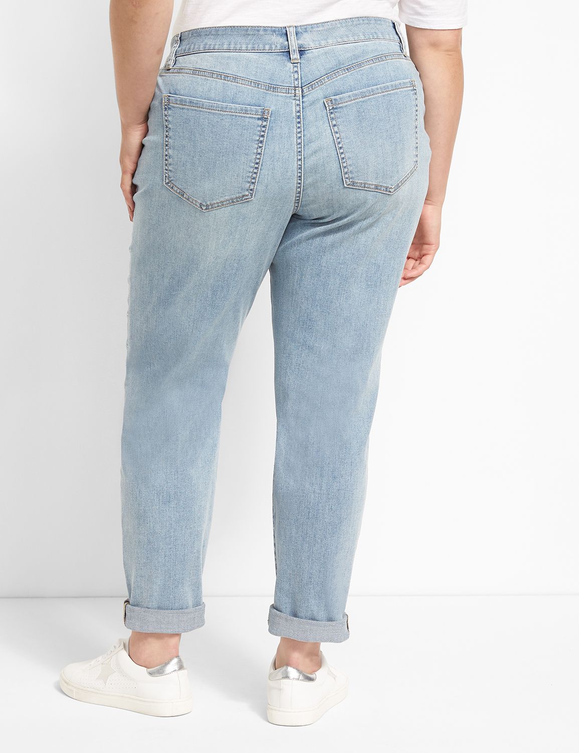 Signature Fit Boyfriend Jean - Embellished Light Wash Product Image 2