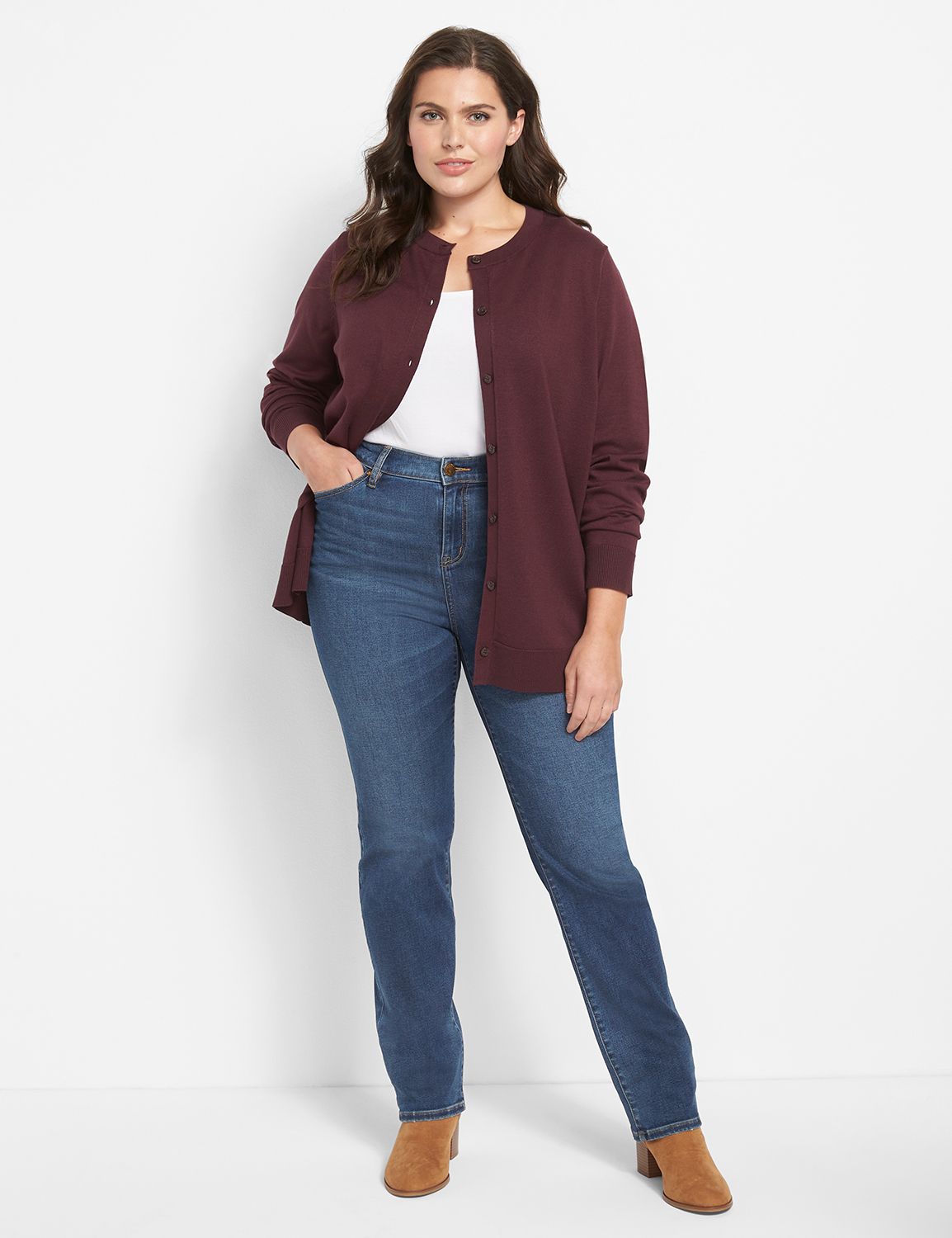 Fit Genius High Rise Straight Jean Medium Wash LaneBryant