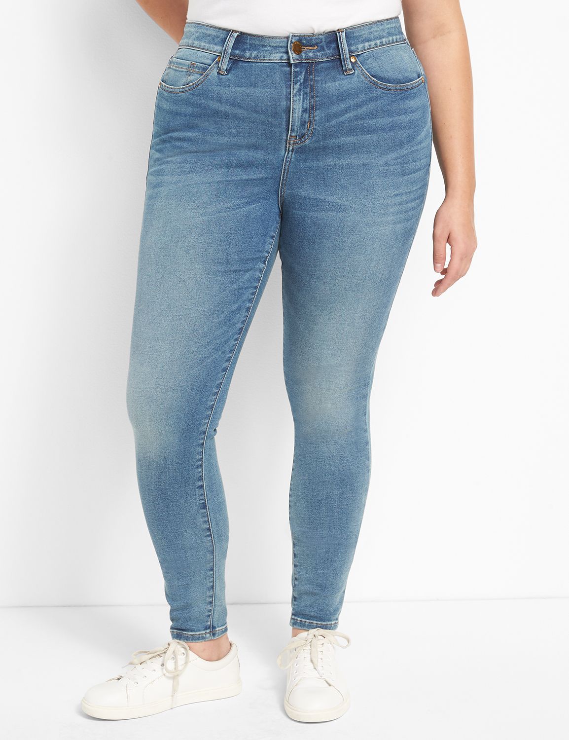 Skinny Fit High waist Jeans, Medium Blue